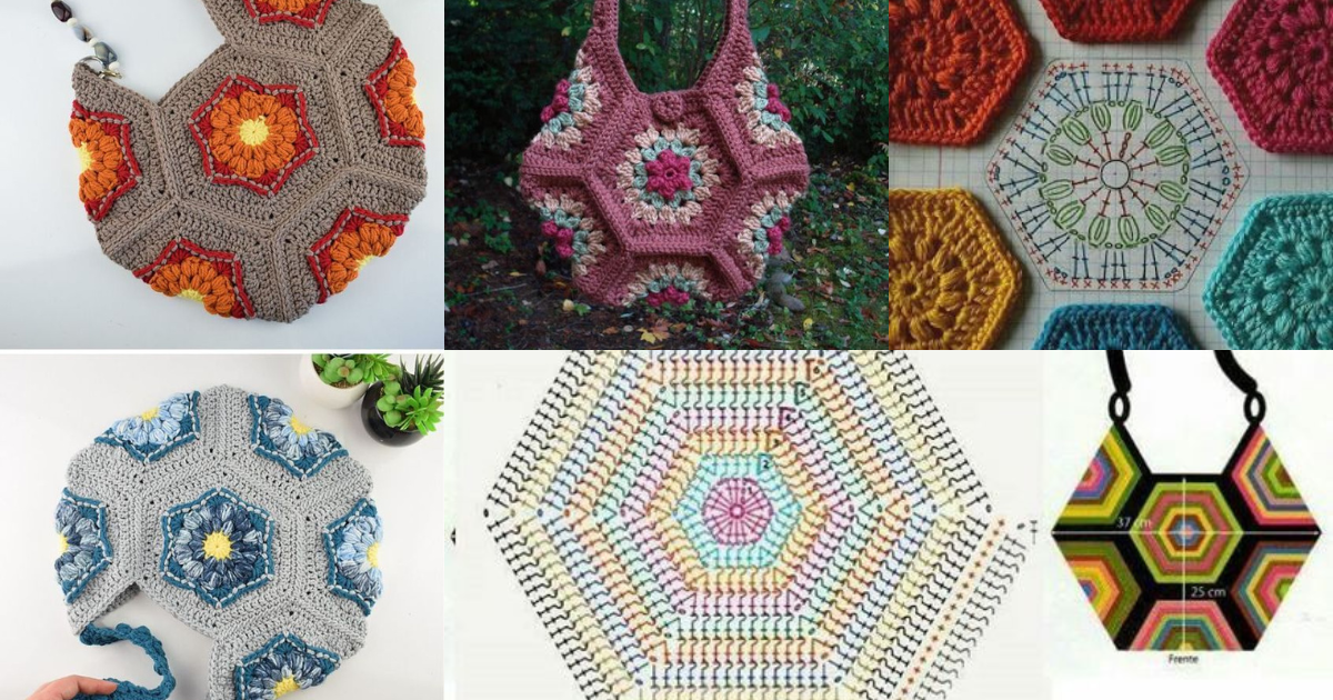 hexagon bag free crochet pattern