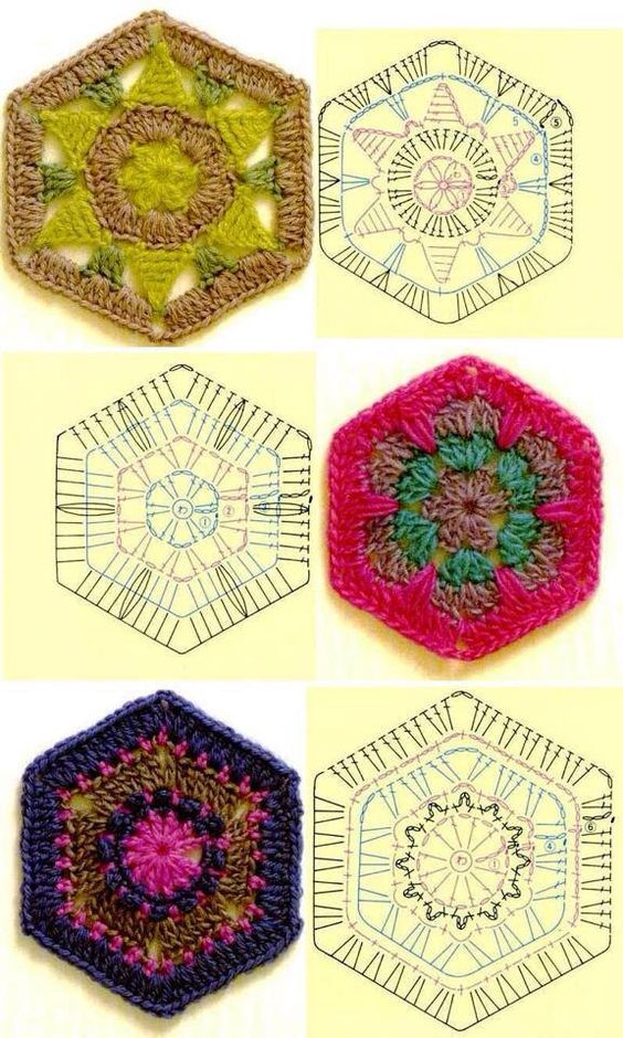 hexagon crochet pattern 4