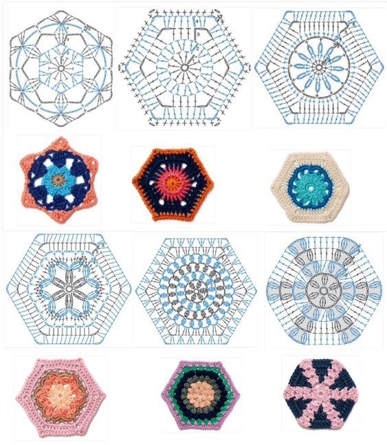 hexagon crochet pattern 9