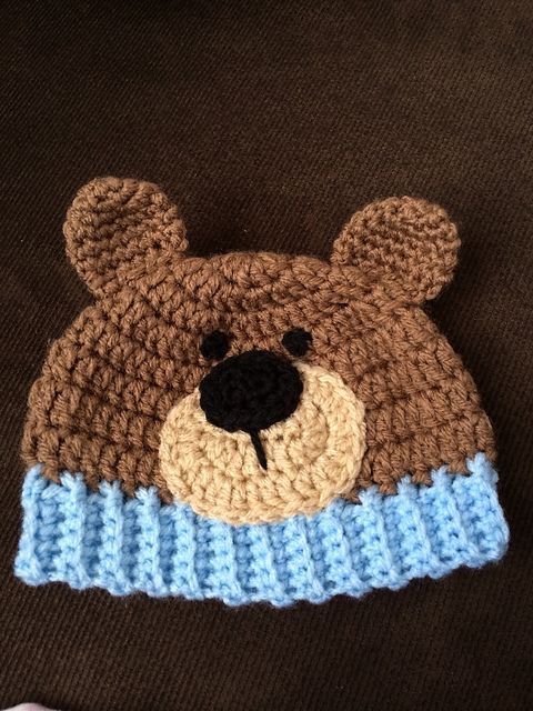 how to crochet a baby bear hat 2
