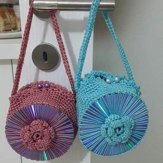 how to crochet a bag using a cd 2