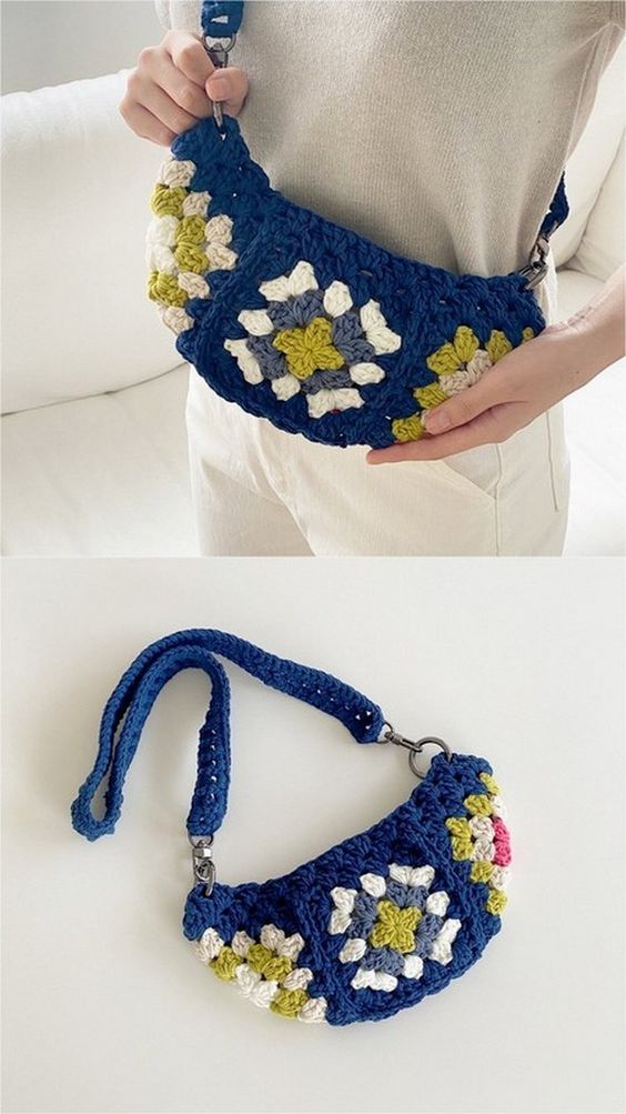 how to crochet a bum bag crochet granny squares 3