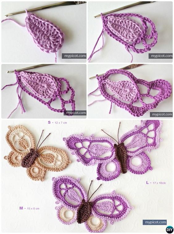 how to crochet a butterfly step by step 5