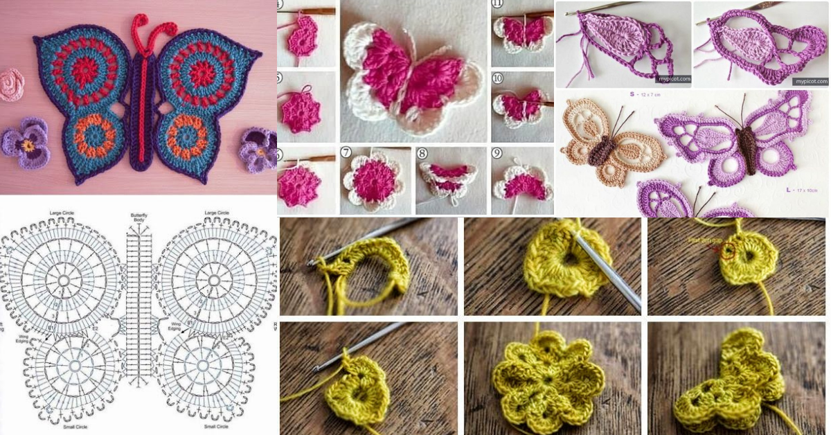 how to crochet a butterfly step by step