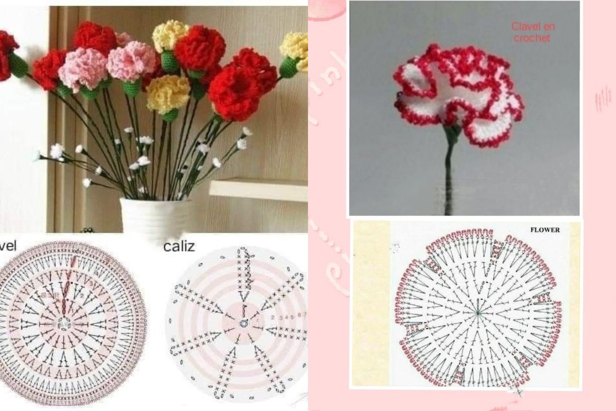 how to crochet a carnation flower 10