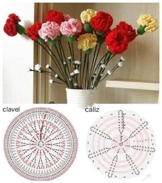 how to crochet a carnation flower 2