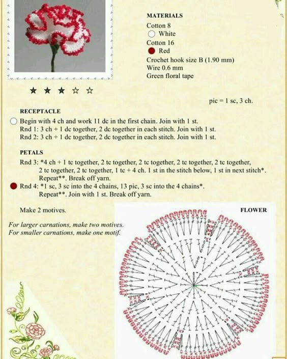 how to crochet a carnation flower 6