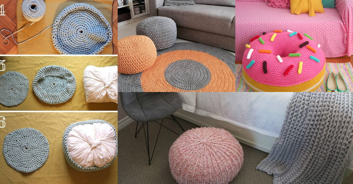 how to crochet a floor pouf