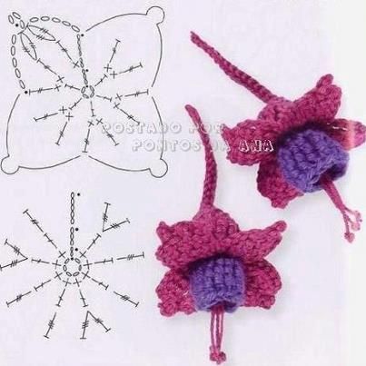 how to crochet a fuchsia flower 1