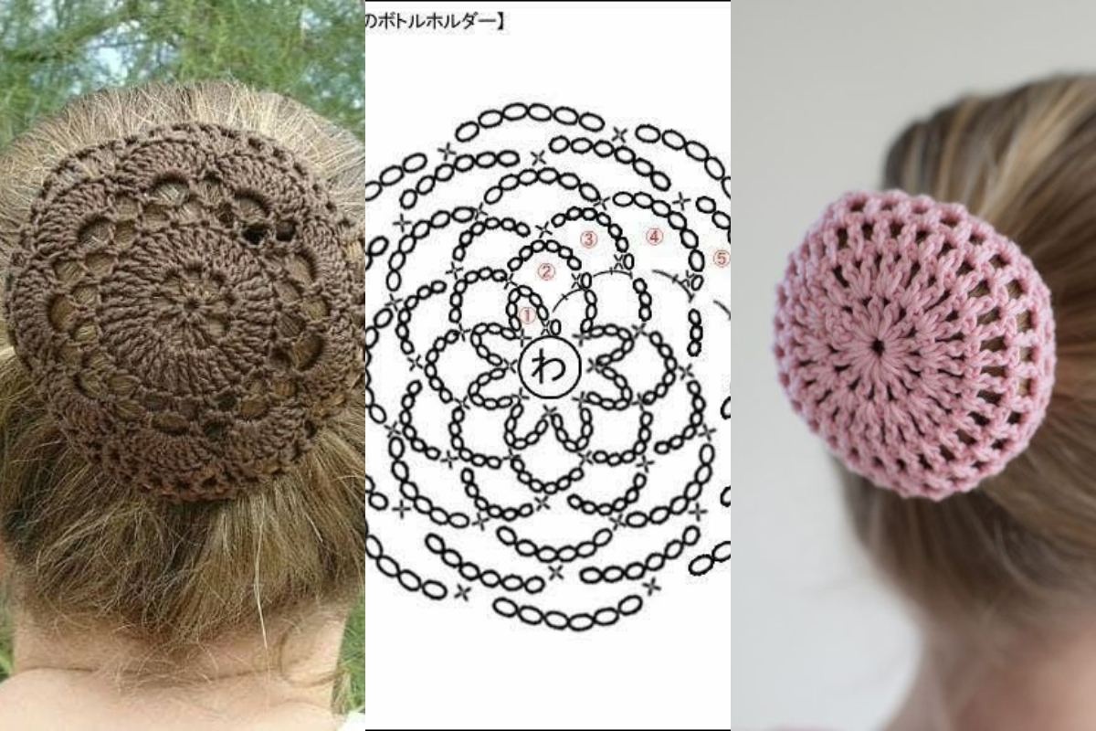 how to crochet a hair bun cover