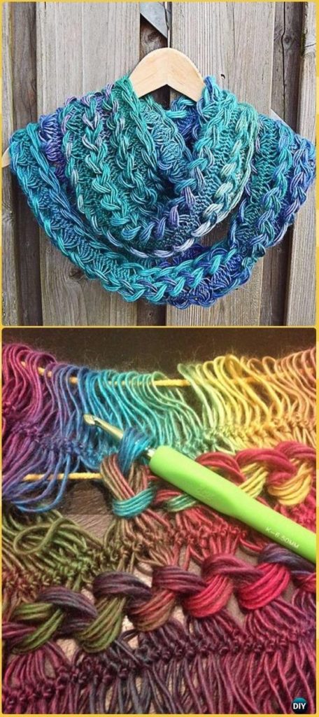 how to crochet a hairpin lace infinity scarf 6