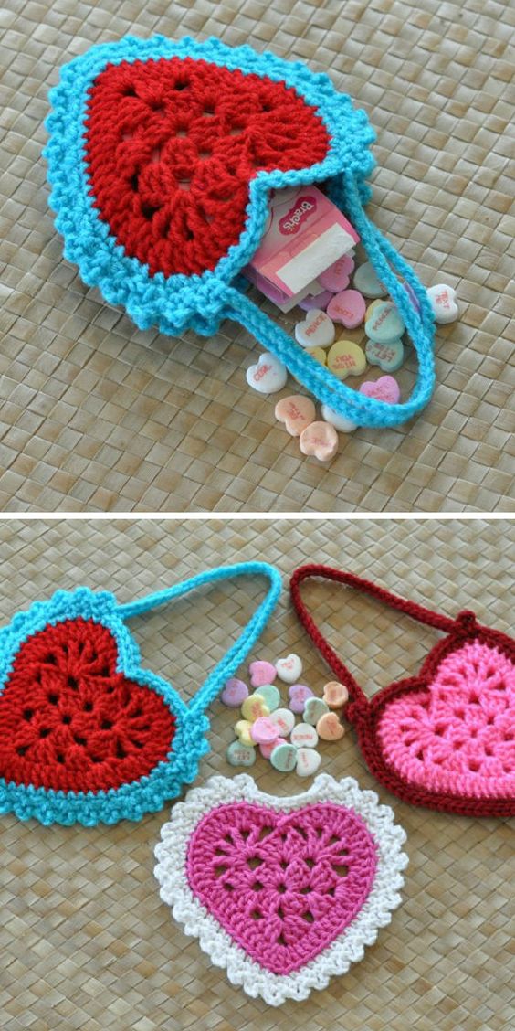 how to crochet a heart purse 5