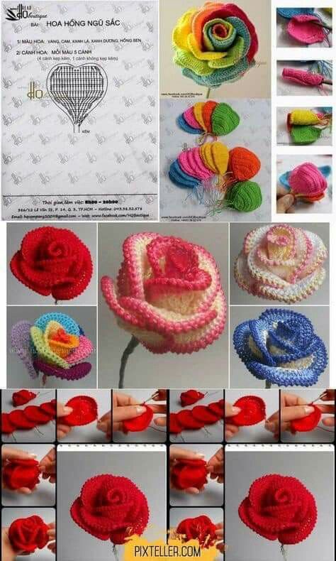 how to crochet a rose 3