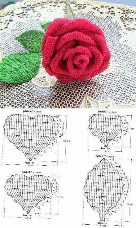how to crochet a rose 6