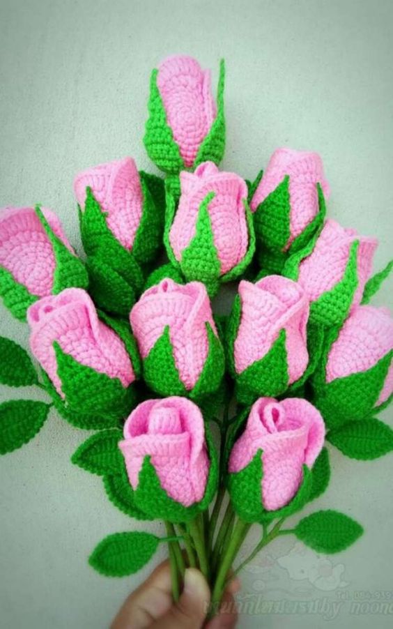 how to crochet a rose 7
