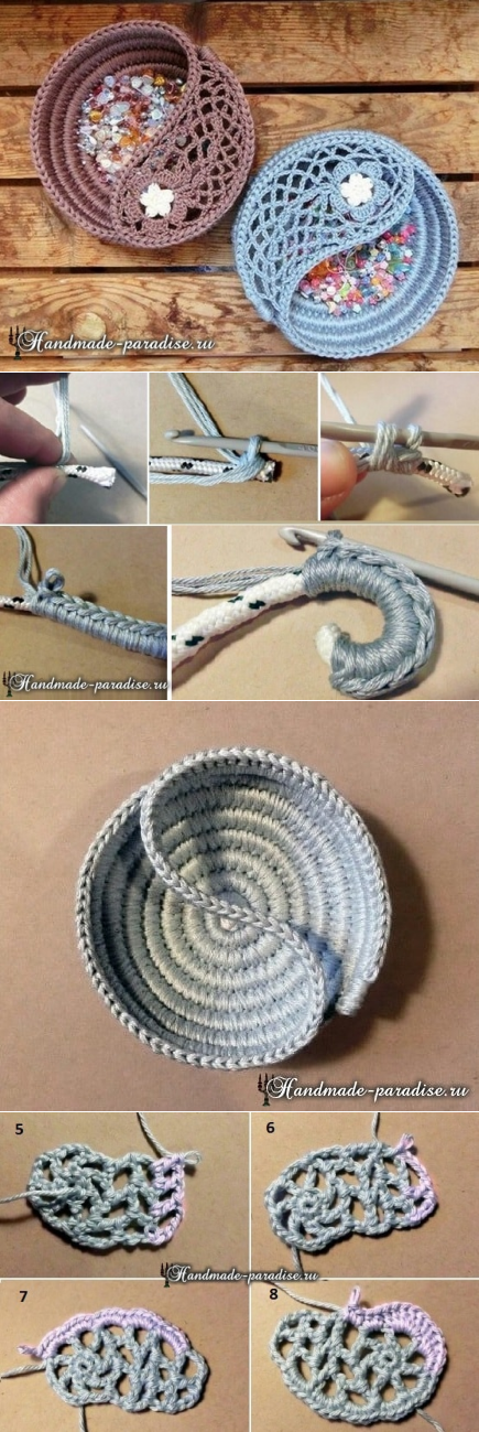 how to crochet a yin yang dish