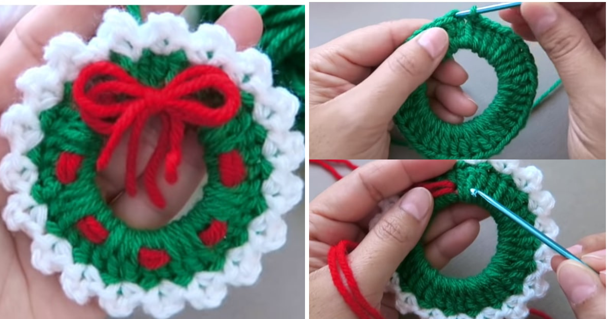 how to crochet christmas wreath