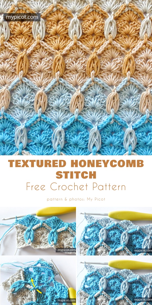 how to crochet honeycomb stitch 9