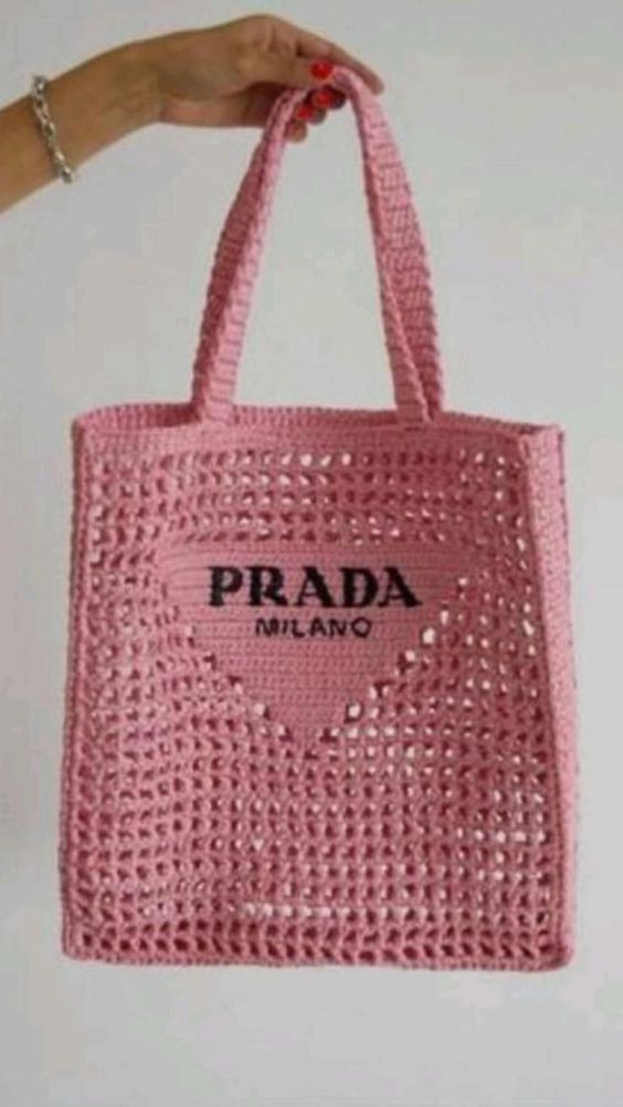 Crochet Prada Bag Pattern Style Bag, Raffia Everyday Beach ...