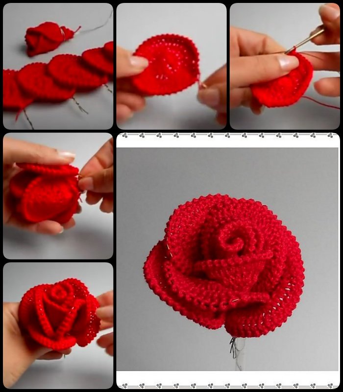 how to crochet roses 10