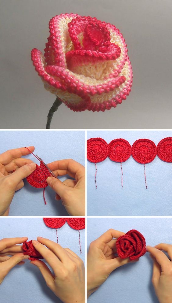 how to crochet roses 2