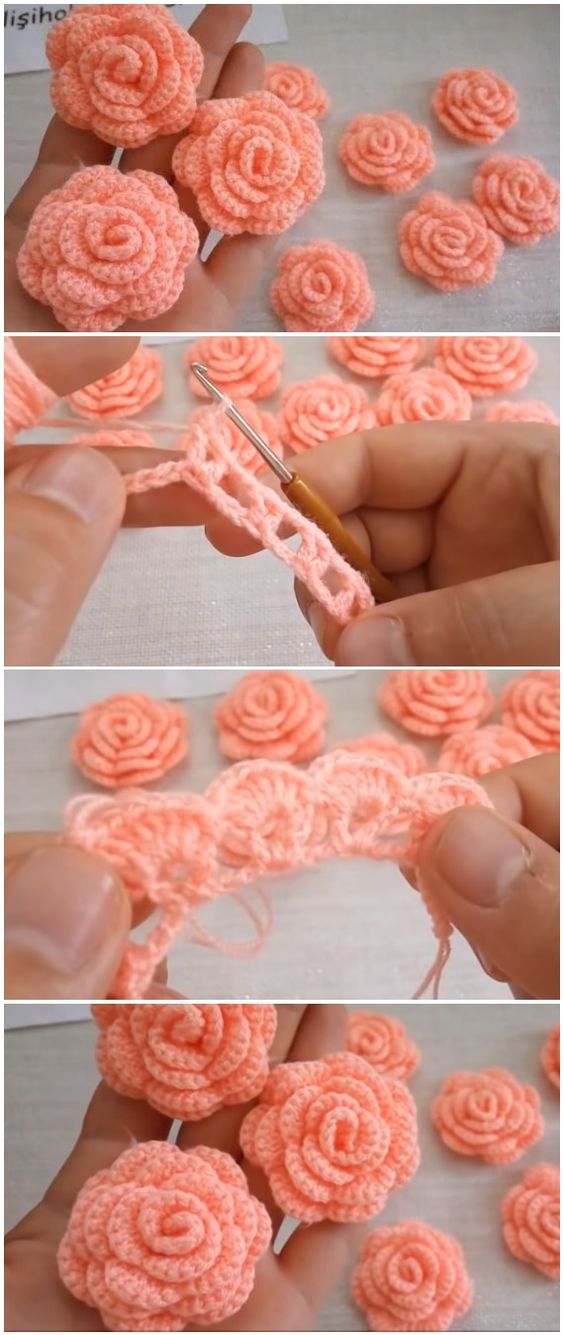 how to crochet roses 4