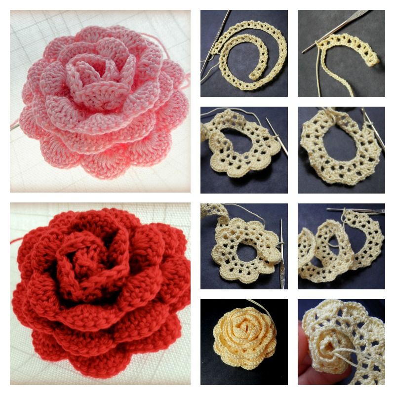 how to crochet roses 9