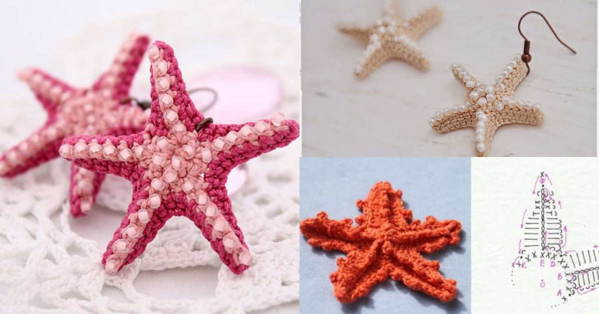 how to crochet starfish earrings
