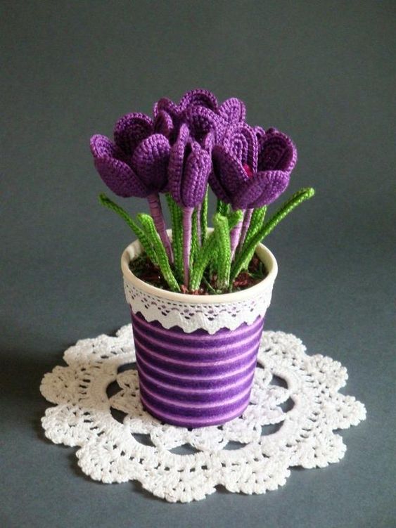 how to crochet tulips tutorial 2