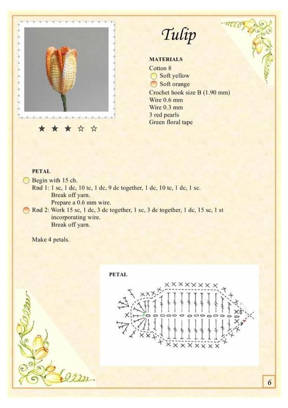how to crochet tulips tutorial 4