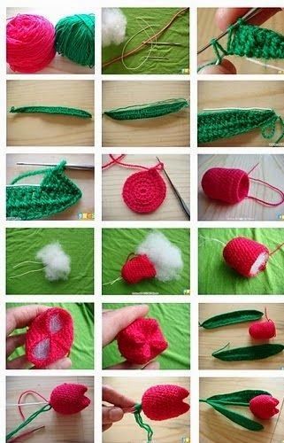 how to crochet tulips tutorial