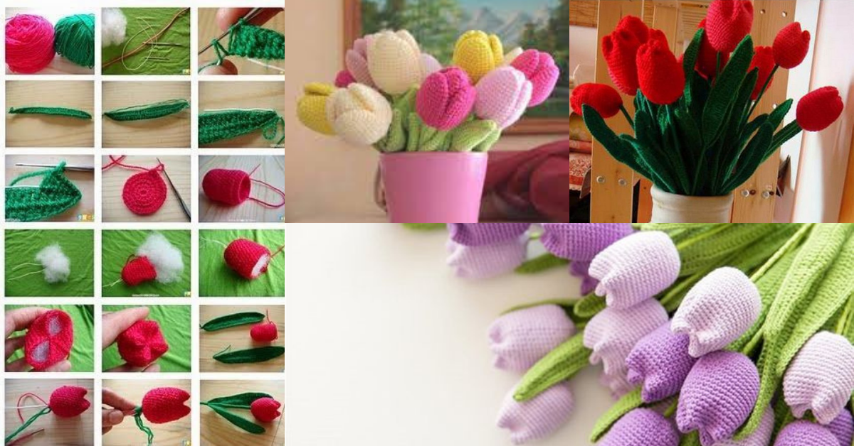 how to crochet tulips tutorial