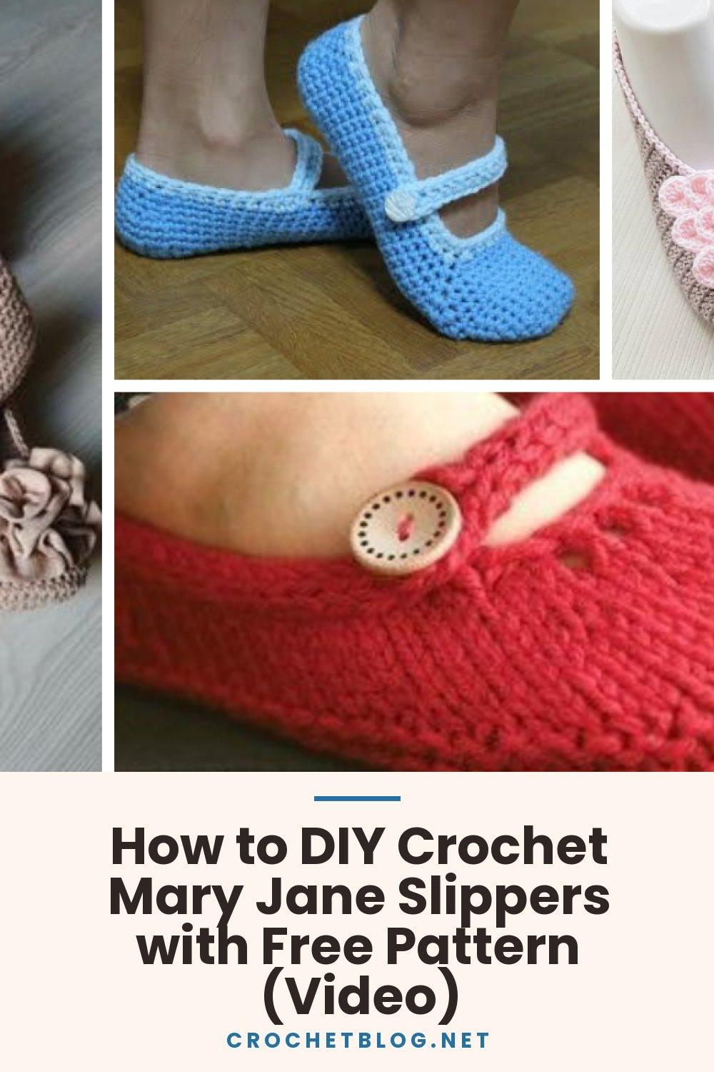 How to DIY Crochet Mary Jane Slippers with Free Pattern (Video)