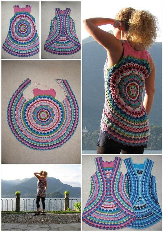 how to knit a crochet blouse with a circle 6