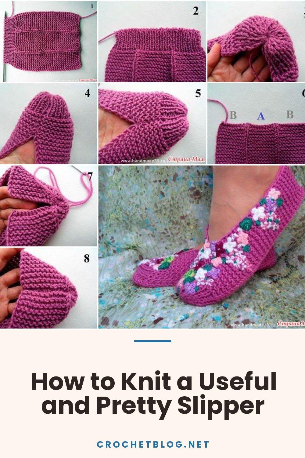 How to Knit a Useful and Pretty Slipper