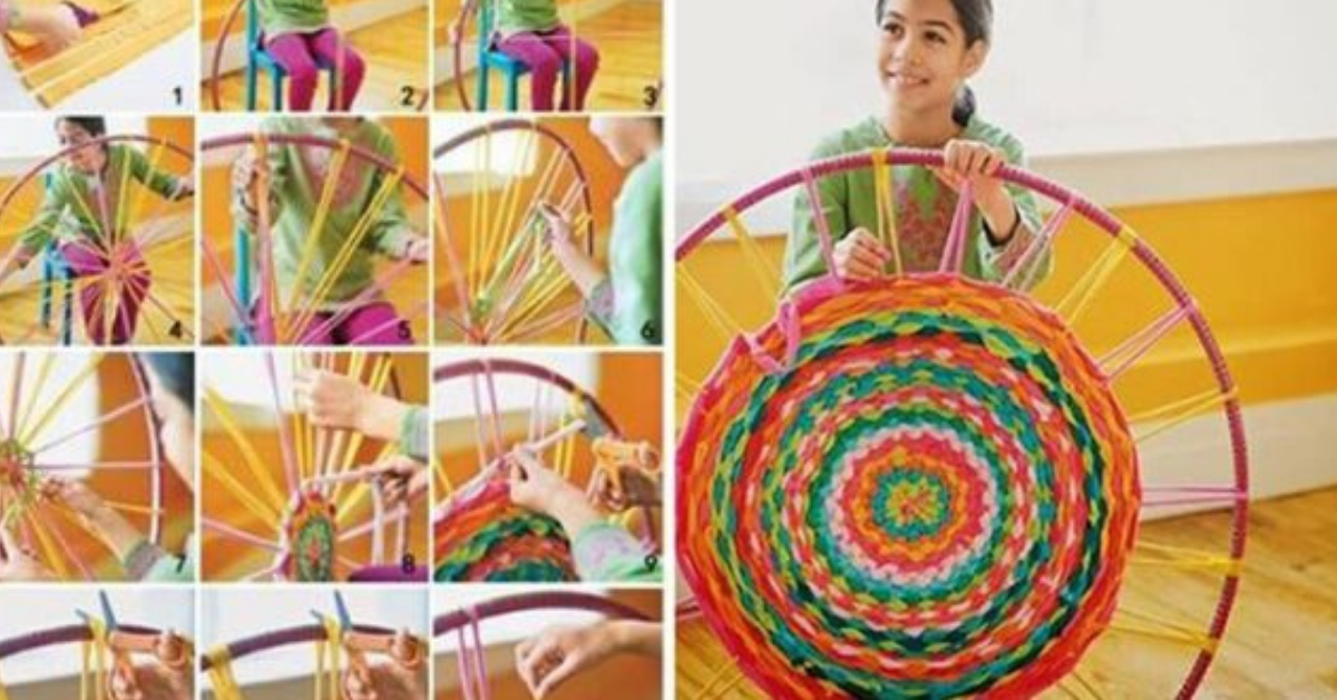 how to make a t shirt rug using a hula hoop
