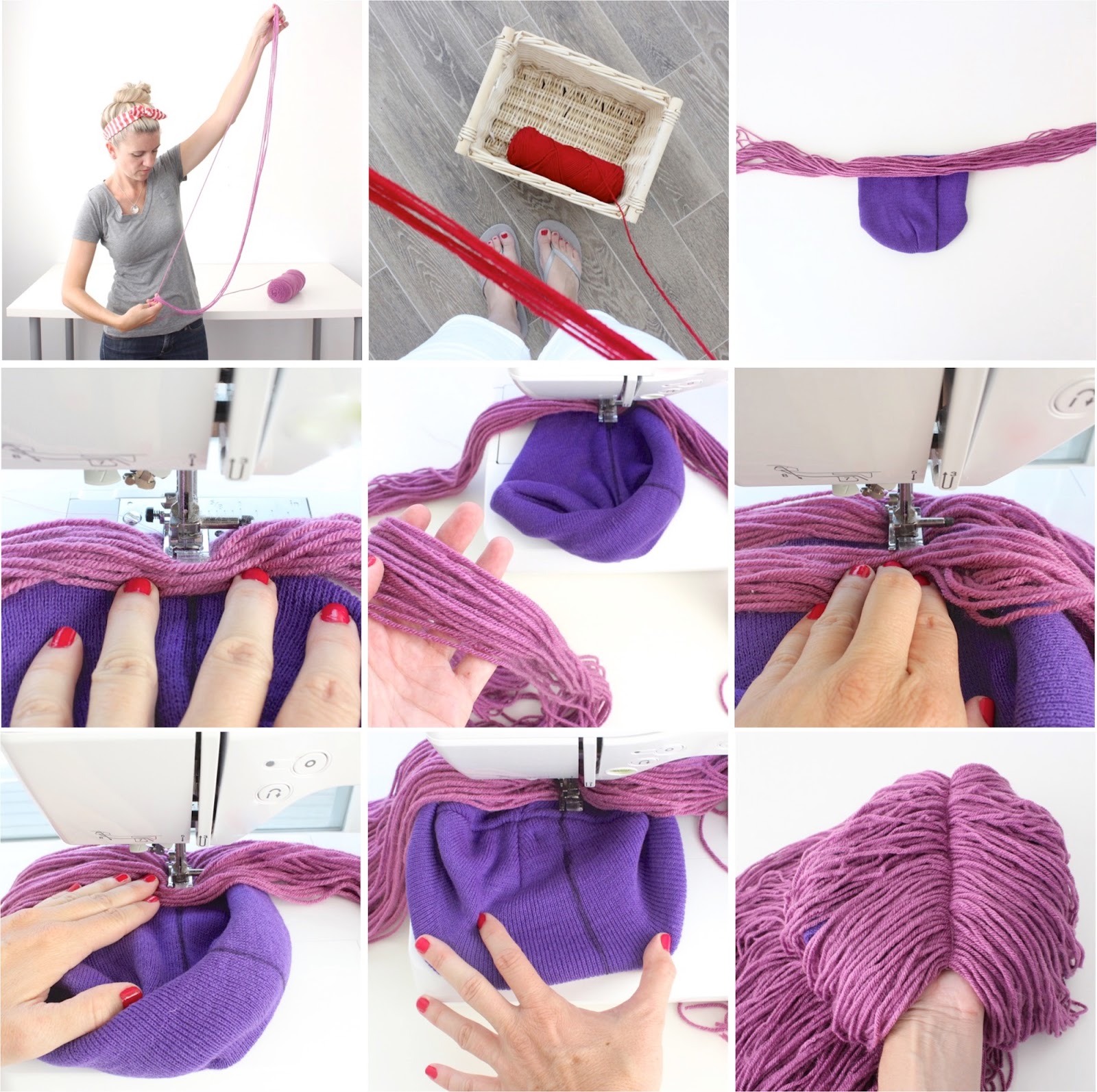 how to make a yarn wig 2