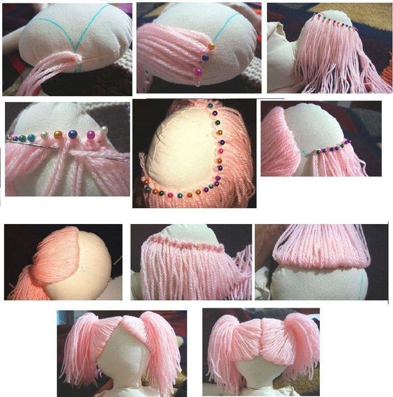 how to make a yarn wig 6