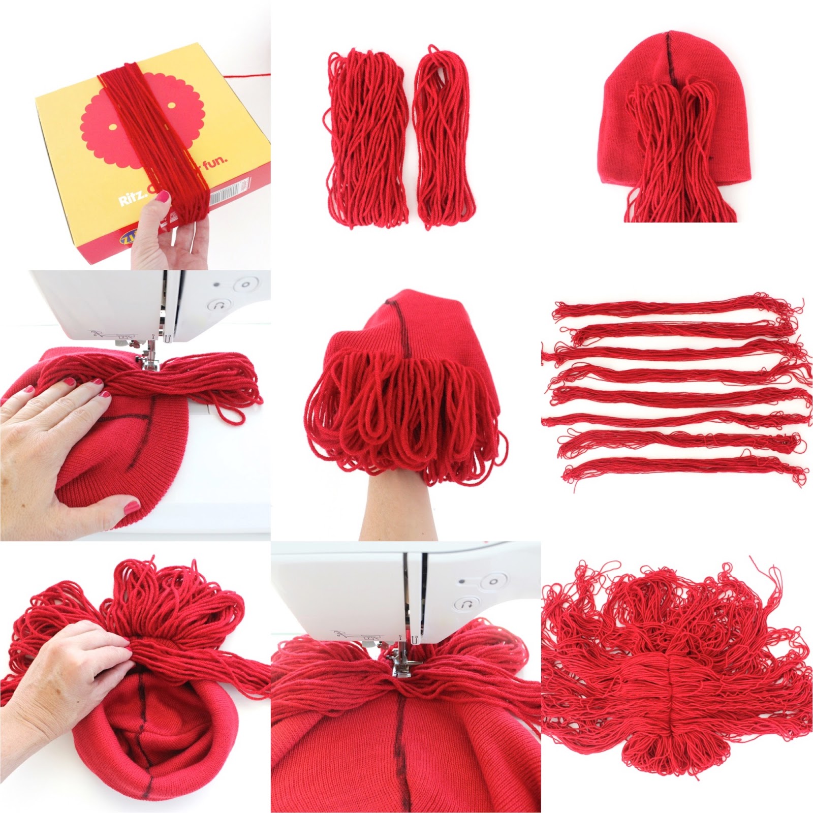 how to make a yarn wig 8