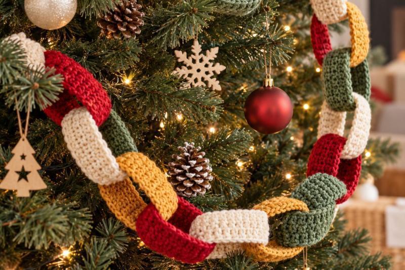how to make crochet chains for christmas
