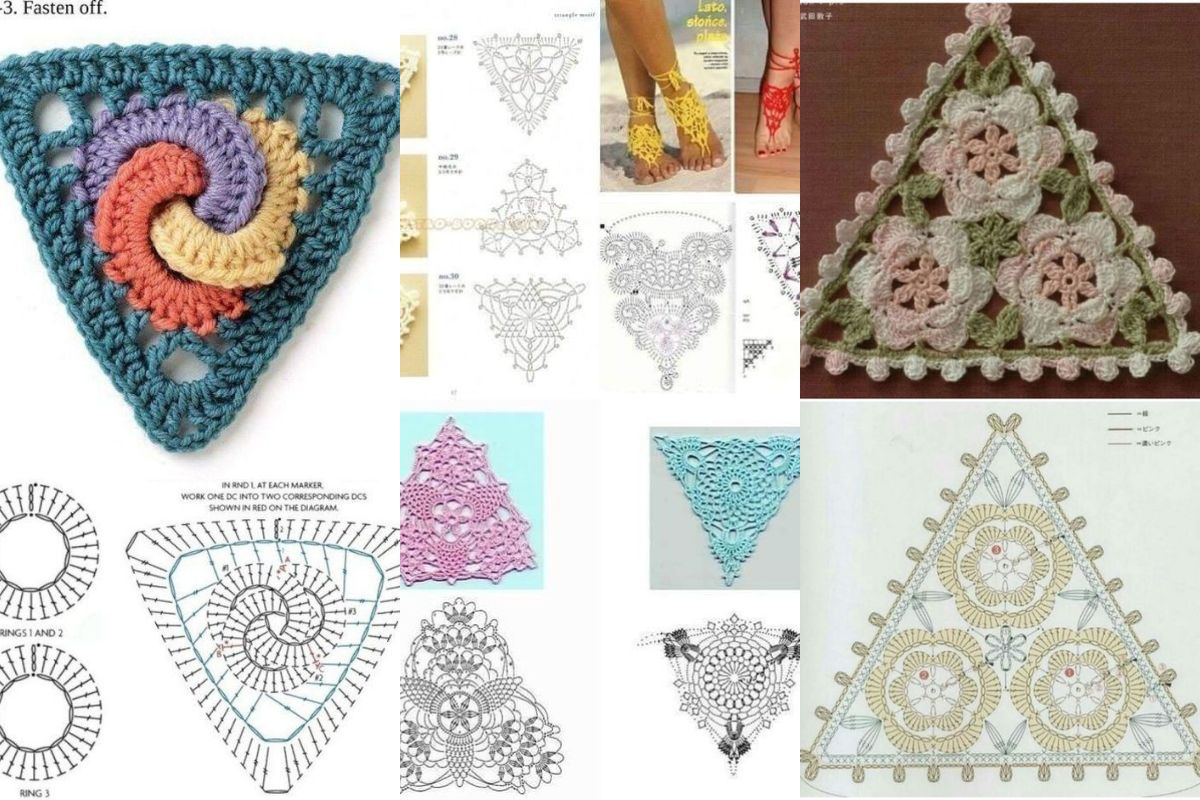 ideas for using crochet triangles 11