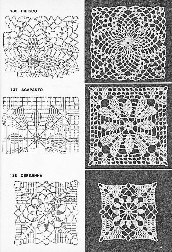 lace crochet square diagrams 8