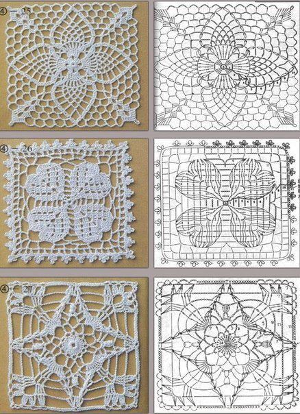 lace crochet square diagrams