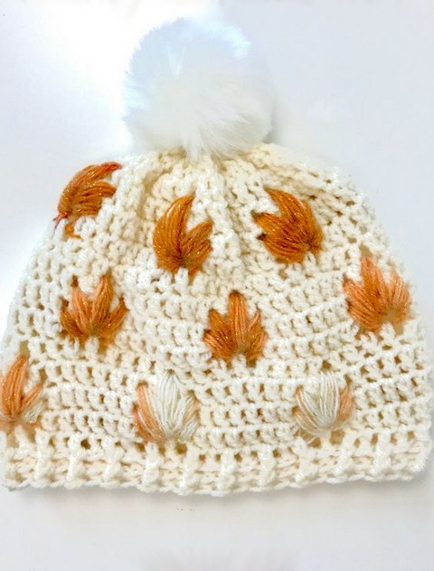 leafly autumn hat free crochet pattern
