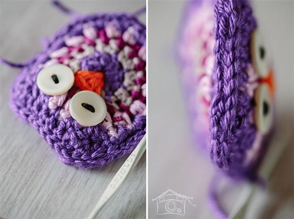 learn how to make a beautiful crochet owl keychain 15