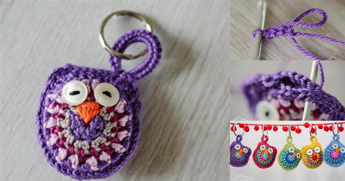 learn how to make a beautiful crochet owl keychain