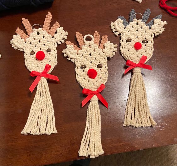 macrame christmas ornament ideas 1