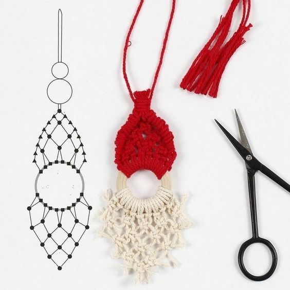 macrame christmas ornament ideas 5