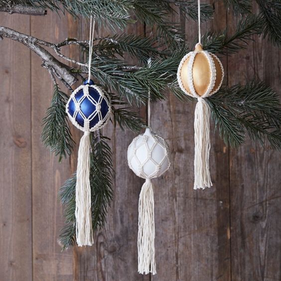 macrame christmas ornament ideas 6