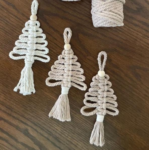 macrame christmas tree decorations